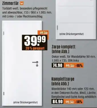 V Baumarkt Zimmertür Angebot