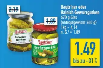 diska Bautz'ner oder Hainich Gewürzgurken Angebot