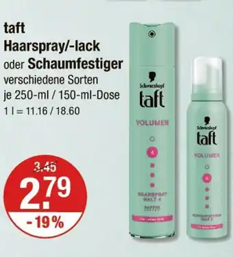 V Markt Schwarzkopf taft haarspray/-lack oder schaumfestiger Angebot