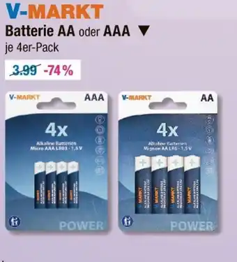 V Markt Batterie aa oder aaa Angebot