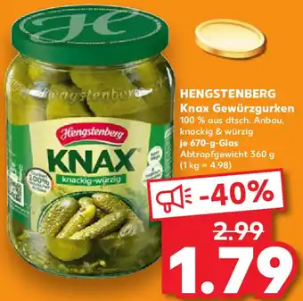 Kaufland HENGSTENBERG Knax Gewürzgurken Angebot