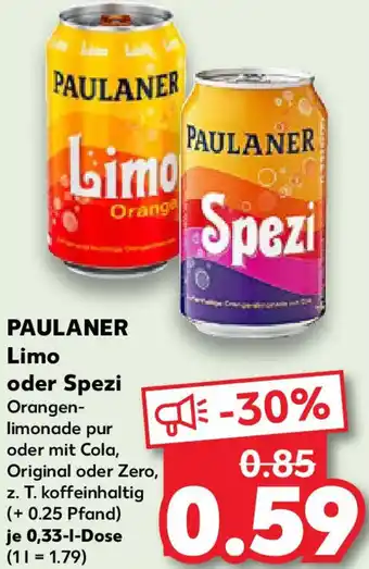 Kaufland PAULANER Limo oder Spezi Angebot