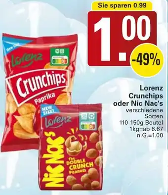 WEZ Lorenz Crunchips oder Nic Nac's Angebot