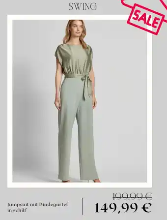 Peek & Cloppenburg SWING Jumpsuit mit Bindegürtel in schilf Angebot