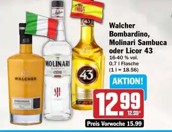 AEZ Walcher Bombardino, Molinari Sambuca oder Licor 43 Angebot