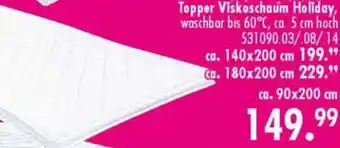 Möbel Boss Topper Viskoschaum Holiday Angebot