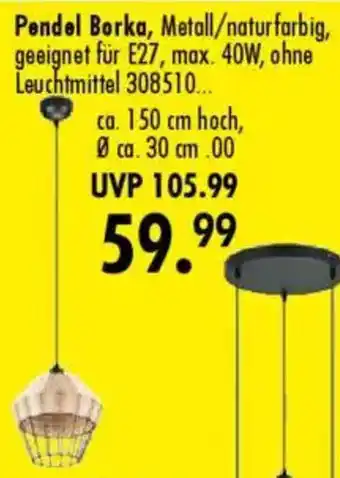 Möbel Boss Pendel Borka Angebot