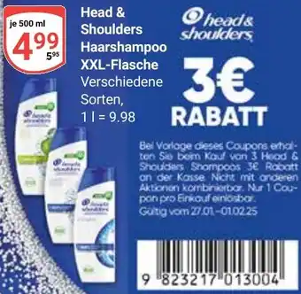 Globus Head & Shoulders Haarshampoo XXL-Flasche Angebot