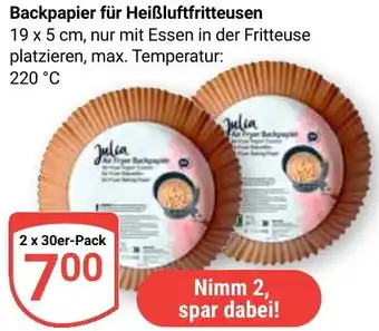 Globus Backpapier für Heißluftfritteusen Angebot