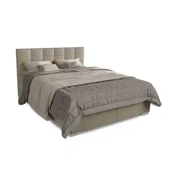 Netto Marken-Discount Juskys Boxspringbett Seattle 180x200cm - weicher Malmo-Stoff, komfortable Einstiegshöhe - Beige Angebot