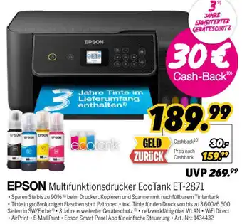 MEDIMAX EPSON Multifunktionsdrucker EcoTank ET-2871 Angebot