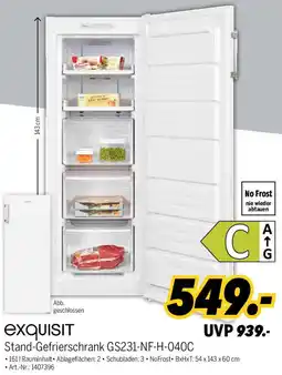 MEDIMAX Exquisit Stand-Gefrierschrank GS231-NF-H-040C Angebot