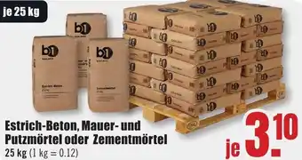 B1 Discount Baumarkt b1 Estrich-Beton, Mauer- und Putzmörtel oder Zementmörtel Angebot