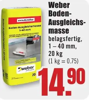 B1 Discount Baumarkt Weber Boden Ausgleichsmasse Angebot