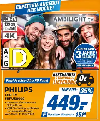 expert Techno Land PHILIPS LED TV 55PUS8009 Angebot