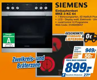 expert Techno Land SIEMENS Einbauherdset MKE 3 KC 64 Angebot