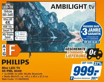 expert Techno Land PHILIPS Mini LED TV 65 PML 9049 Angebot