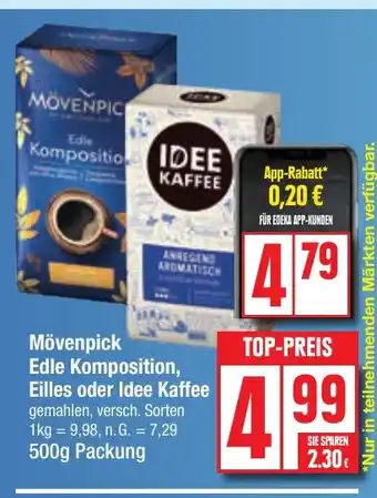 Edeka Mövenpick Edle Komposition, Eilles oder Idee Kaffee Angebot