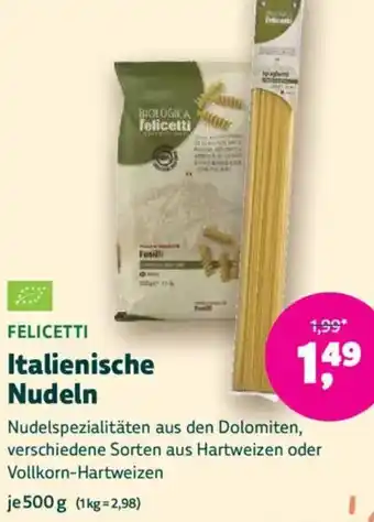 Biomarkt FELICETTI Italienische Nudeln Angebot