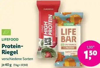 Biomarkt LIFEFOOD Protein Riegel Angebot