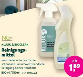 Biomarkt KLUUK & BIOCLEAN Reinigungsmittel Angebot