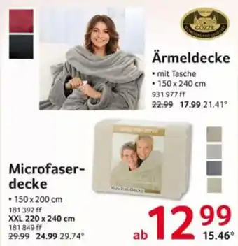 Selgros GOZZE Ärmeldecke oder Microfaserdecke Angebot