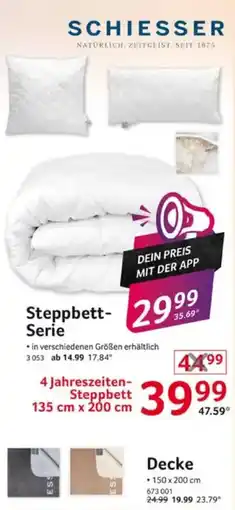 Selgros SCHIESSER Steppbett Serie Angebot