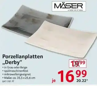 Selgros MÄSER Porzellanplatten ,,Derby" Angebot