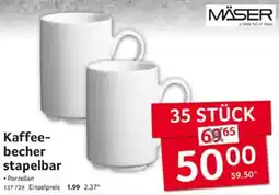 Selgros MÄSER Kaffeebecher stapelbar Angebot