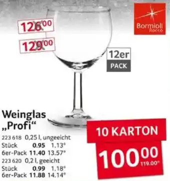 Selgros Bormioli Rocco Weinglas „Profi" Angebot