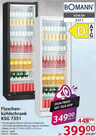 Selgros BOMANN Flaschenkühlschrank KSG 7351 Angebot