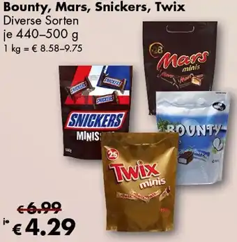 Travel Free Bounty, Mars, Snickers, Twix Angebot