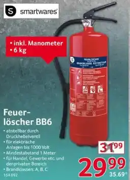 Selgros Smartwares Feuerlöscher BB6 Angebot