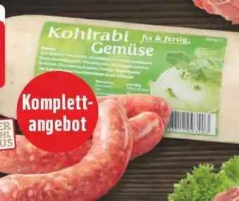 E-Center Edeka Mein Land Bratwurst mit Kohlrabi Gemüse Angebot