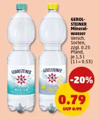 PENNY GEROL- STEINER Mineral- wasser Angebot