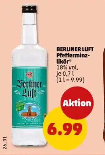 PENNY BERLINER LUFT Pfefferminz- likör Angebot