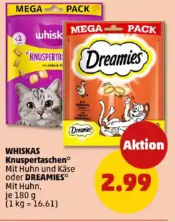 PENNY WHISKAS Knuspertaschen oder DREAMIES Angebot