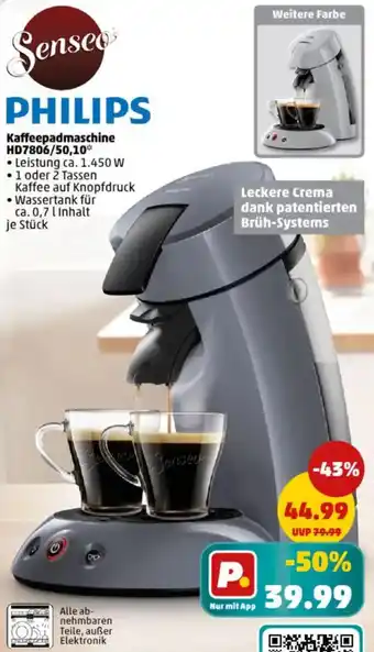 PENNY PHILIPS Kaffeepadmaschine HD7806/50,10 Angebot