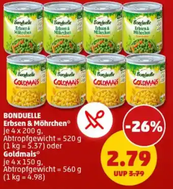 PENNY BONDUELLE Erbsen & Möhrchen oder Goldmais Angebot