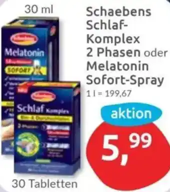 Budni Schaebens Schlaf Komplex 2 Phasen oder Melatonin Sofort-Spray Angebot