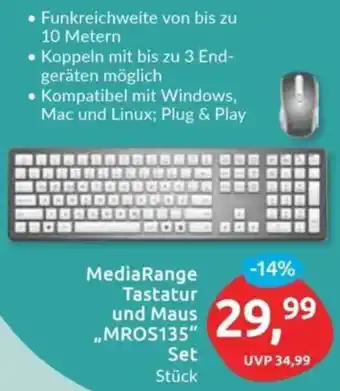 Budni MediaRange Tastatur und Maus ,,MROS135" Set Angebot