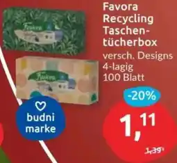 Budni Favora Recycling Taschentücherbox Angebot