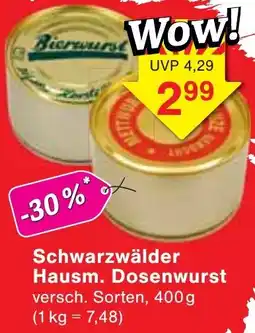 Wiglo Wunderland Schwarzwälder Hausm. Dosenwurst Angebot