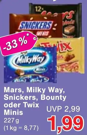 Wiglo Wunderland Mars, Milky Way, Snickers, Bounty oder Twix Minis Angebot