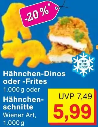 Wiglo Wunderland Hähnchen-Dinos oder Frites oder Hähnchenschnitte Angebot