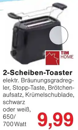 Wiglo Wunderland TIM HOME 2-Scheiben-Toaster Angebot