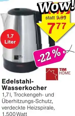 Wiglo Wunderland TIM HOME Edelstahl Wasserkocher Angebot