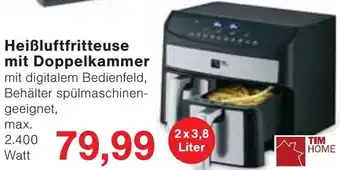 Wiglo Wunderland TIM HOME Heißluftfritteuse mit Doppelkammer Angebot