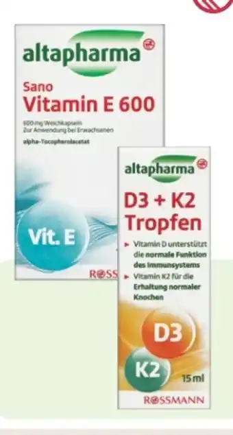 Rossmann Altapharma Sano Vitamin E Angebot