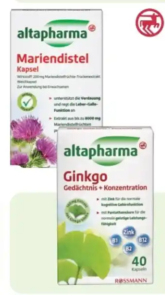 Rossmann Altapharma Mariendistel Kapsel Angebot